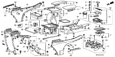 2008 MDX TECHPOWER TAILGATE 5 DOOR 5AT CENTER CONSOLE (1) diagram