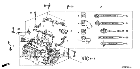 2008 MDX TECHPOWER TAILGATE 5 DOOR 5AT ENGINE WIRE HARNESS (1) diagram