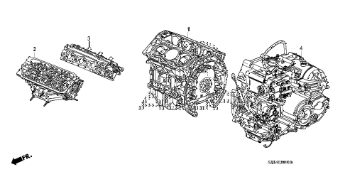 2011 MDX TECHENTERTAINMENT 5 DOOR 6AT ENGINE ASSY. - TRANSMISSION ASSY. diagram