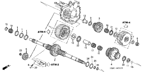 2003 NSX-T 2 DOOR 4AT AT MAINSHAFT diagram