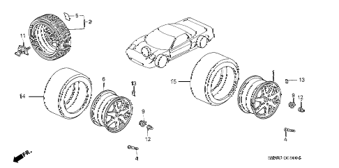 2004 NSX-T 2 DOOR 6MT WHEEL diagram 2004 NSX-T 2 DOOR 6MT WHEEL diagram