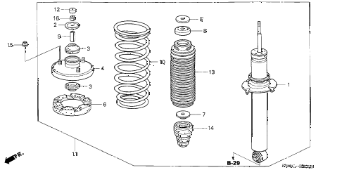 2004 NSX-T 2 DOOR 6MT REAR SHOCK ABSORBER diagram 2004 NSX-T 2 DOOR 6MT REAR SHOCK ABSORBER diagram