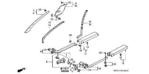 2003 NSX-T 2 DOOR 4AT PILLAR GARNISH - OPENING TRIM diagram 2003 NSX-T 2 DOOR 4AT PILLAR GARNISH - OPENING TRIM diagram