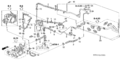 2004 NSX-T 2 DOOR 4AT OIL COOLER HOSE - WATER HOSE diagram 2004 NSX-T 2 DOOR 4AT OIL COOLER HOSE - WATER HOSE diagram