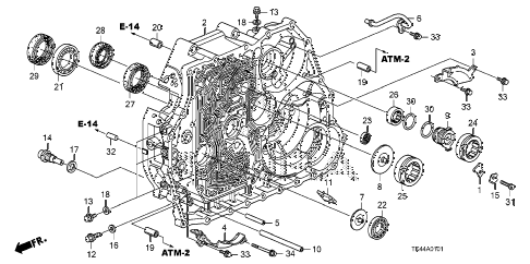 2009 TL TECH+AWD 4 DOOR 5AT AT TORQUE CONVERTER CASE (5AT) (4WD) diagram