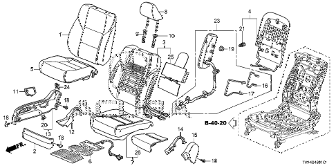 2012 TL TECH 4 DOOR 6AT FRONT SEAT (R.) diagram