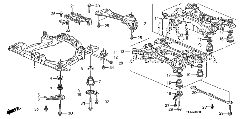 2012 TL ADVSHAWD 4 DOOR 6AT FRONT SUB FRAME - REAR BEAM diagram 2012 TL ADVSHAWD 4 DOOR 6AT FRONT SUB FRAME - REAR BEAM diagram