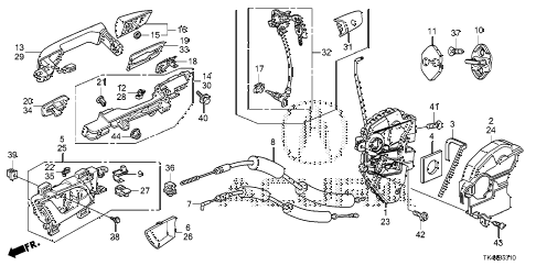 2010 TL TECHAWD,HPT 4 DOOR 5AT FRONT DOOR LOCKS - OUTER HANDLE diagram 2010 TL TECHAWD,HPT 4 DOOR 5AT FRONT DOOR LOCKS - OUTER HANDLE diagram