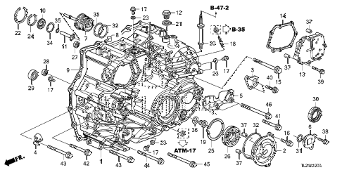 2012 TSX TECHV6 4 DOOR 5AT AT TRANSMISSION CASE (V6) diagram 2012 TSX TECHV6 4 DOOR 5AT AT TRANSMISSION CASE (V6) diagram