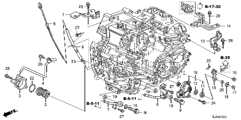 2011 TSX TECHV6 4 DOOR 5AT AT OIL LEVEL GAUGE - ATF PIPE (V6) diagram 2011 TSX TECHV6 4 DOOR 5AT AT OIL LEVEL GAUGE - ATF PIPE (V6) diagram