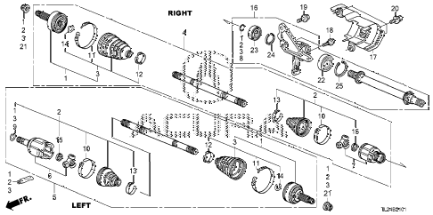 2012 TSX TECHV6 4 DOOR 5AT DRIVESHAFT - HALF SHAFT (V6) diagram 2012 TSX TECHV6 4 DOOR 5AT DRIVESHAFT - HALF SHAFT (V6) diagram