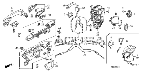 2010 TSX TECHTECH 4 DOOR 6MT REAR DOOR LOCKS - OUTER HANDLE diagram 2010 TSX TECHTECH 4 DOOR 6MT REAR DOOR LOCKS - OUTER HANDLE diagram