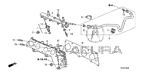 2009 TSX(TECH) 4 DOOR 5AT FUEL INJECTOR diagram 2009 TSX(TECH) 4 DOOR 5AT FUEL INJECTOR diagram