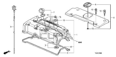 2009 TSX(TECH) 4 DOOR 5AT CYLINDER HEAD COVER diagram