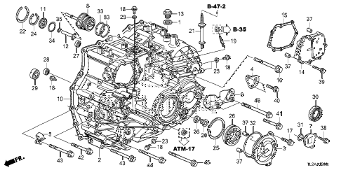 2013 TSX TECHV6 4 DOOR 5AT AT TRANSMISSION CASE (V6) diagram 2013 TSX TECHV6 4 DOOR 5AT AT TRANSMISSION CASE (V6) diagram