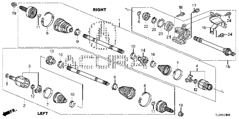 2013 TSX SE 4 DOOR 5AT DRIVESHAFT - HALF SHAFT (L4) diagram 2013 TSX SE 4 DOOR 5AT DRIVESHAFT - HALF SHAFT (L4) diagram