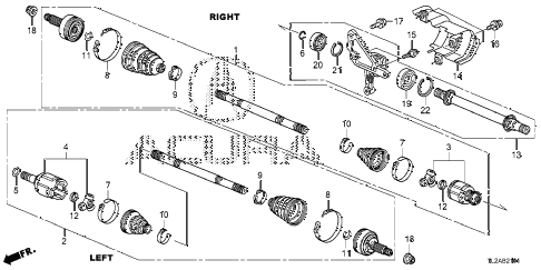 2013 TSX V6 4 DOOR 5AT DRIVESHAFT - HALF SHAFT (V6) diagram 2013 TSX V6 4 DOOR 5AT DRIVESHAFT - HALF SHAFT (V6) diagram