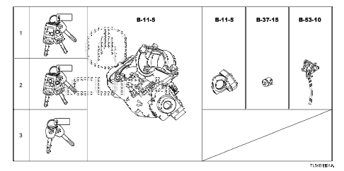 2014 TSX 5 DOOR 5AT KEY CYLINDER SET diagram 2014 TSX 5 DOOR 5AT KEY CYLINDER SET diagram