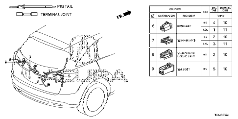 2016 RDX TECHAWD 5 DOOR 6AT ELECTRICAL CONNECTORS (RR.) (2) diagram 2016 RDX TECHAWD 5 DOOR 6AT ELECTRICAL CONNECTORS (RR.) (2) diagram
