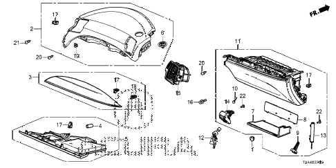 2015 RDX BASE2WD 5 DOOR 6AT INSTRUMENT PANEL GARNISH (PASSENGER SIDE) diagram