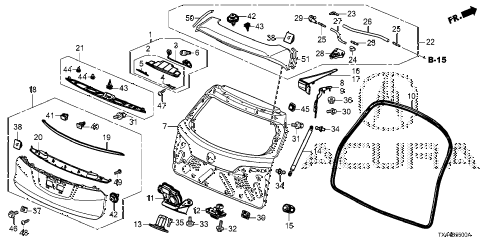 2013 RDX BASEAWD 5 DOOR 6AT TAILGATE diagram 2013 RDX BASEAWD 5 DOOR 6AT TAILGATE diagram