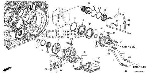 2016 ILX BASE 4 DOOR DCT AT OIL PUMP - STATOR SHAFT (DCT) diagram