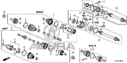 2015 ILX 24PREM2.4 4 DOOR 6MT DRIVESHAFT - HALF SHAFT (2) diagram