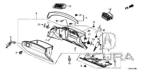 2015 ILX TECH 4 DOOR 5AT INSTRUMENT PANEL GARNISH (PASSENGER SIDE) diagram 2015 ILX TECH 4 DOOR 5AT INSTRUMENT PANEL GARNISH (PASSENGER SIDE) diagram