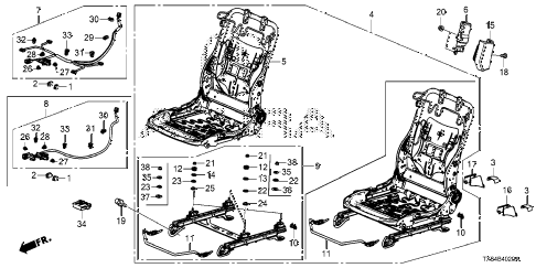 2015 ILX 24PREM2.4 4 DOOR 6MT FRONT SEAT COMPONENTS (R.) diagram