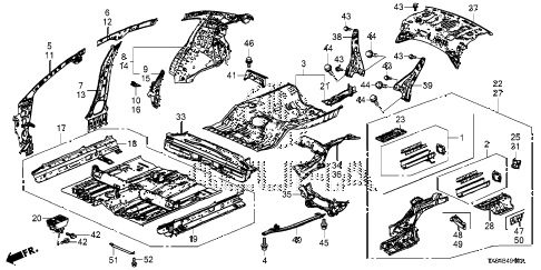 2013 ILX 24PREM2.4 4 DOOR 6MT FLOOR - INNER PANEL diagram 2013 ILX 24PREM2.4 4 DOOR 6MT FLOOR - INNER PANEL diagram