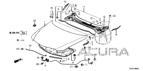 2013 ILX 20TECH 4 DOOR 5AT ENGINE HOOD diagram 2013 ILX 20TECH 4 DOOR 5AT ENGINE HOOD diagram
