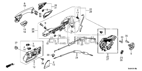 2013 ILX 24PREM2.4 4 DOOR 6MT REAR DOOR LOCKS - OUTER HANDLE diagram 2013 ILX 24PREM2.4 4 DOOR 6MT REAR DOOR LOCKS - OUTER HANDLE diagram