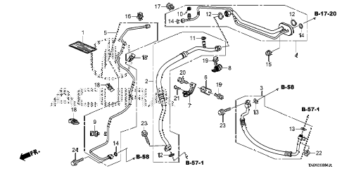 2013 ILX 24PREM2.4 4 DOOR 6MT A/C AIR CONDITIONER (HOSES/PIPES) (2.4L) (1) diagram 2013 ILX 24PREM2.4 4 DOOR 6MT A/C AIR CONDITIONER (HOSES/PIPES) (2.4L) (1) diagram