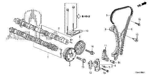 2016 ILX TECHPLUS A-SPEC 4 DOOR DCT CAMSHAFT - CAM CHAIN (2.4L) (2) diagram 2016 ILX TECHPLUS A-SPEC 4 DOOR DCT CAMSHAFT - CAM CHAIN (2.4L) (2) diagram