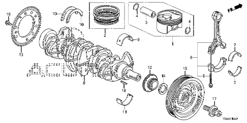 2016 ILX BASE 4 DOOR DCT CRANKSHAFT - PISTON (2.4L) (2) diagram 2016 ILX BASE 4 DOOR DCT CRANKSHAFT - PISTON (2.4L) (2) diagram