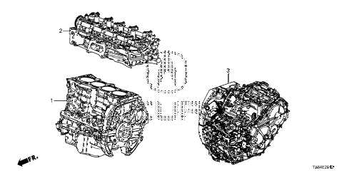 2016 ILX BASE 4 DOOR DCT ENGINE ASSY. - TRANSMISSION ASSY. (2.4L) (2) diagram 2016 ILX BASE 4 DOOR DCT ENGINE ASSY. - TRANSMISSION ASSY. (2.4L) (2) diagram