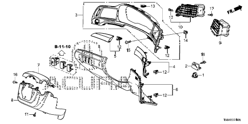 2014 ILX BASE 4 DOOR CVT INSTRUMENT PANEL GARNISH (DRIVER SIDE) diagram