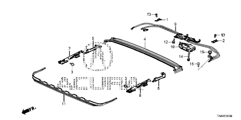 2014 ILX BASE 4 DOOR CVT ROOF SLIDE COMPONENTS diagram