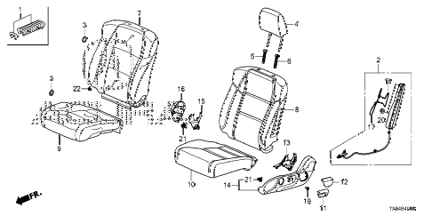 2014 ILX BASE 4 DOOR CVT FRONT SEAT (L.) diagram