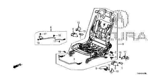 2014 ILX BASE 4 DOOR CVT FRONT SEAT COMPONENTS (L.) diagram