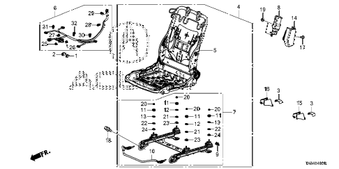 2014 ILX BASE 4 DOOR CVT FRONT SEAT COMPONENTS (R.) diagram