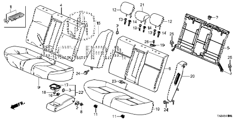 2014 ILX BASE 4 DOOR CVT REAR SEAT diagram
