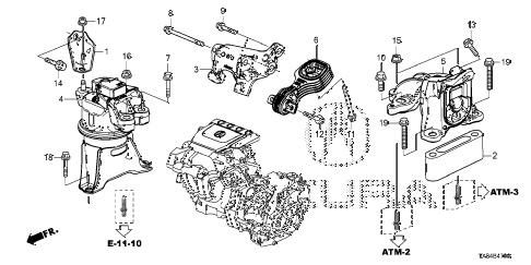2014 ILX BASE 4 DOOR CVT ENGINE MOUNTS diagram