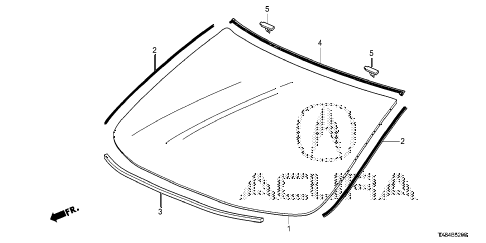 2014 ILX BASE 4 DOOR CVT FRONT WINDSHIELD diagram