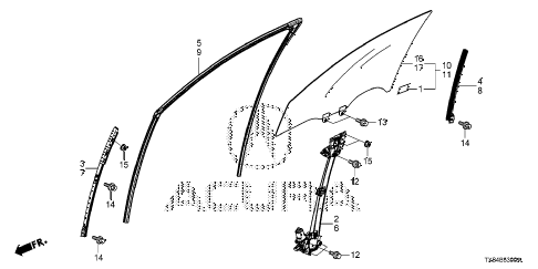 2014 ILX BASE 4 DOOR CVT FRONT DOOR GLASS - DOOR REGULATOR diagram 2014 ILX BASE 4 DOOR CVT FRONT DOOR GLASS - DOOR REGULATOR diagram