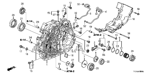 2014 RLX TECHAUDIO 4 DOOR 6AT AT TORQUE CONVERTER CASE (6AT) diagram 2014 RLX TECHAUDIO 4 DOOR 6AT AT TORQUE CONVERTER CASE (6AT) diagram