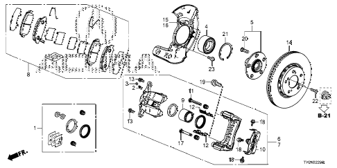 2016 RLX TECH 4 DOOR 6AT FRONT BRAKE (2WD) diagram 2016 RLX TECH 4 DOOR 6AT FRONT BRAKE (2WD) diagram