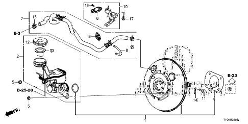 2016 RLX TECH 4 DOOR 6AT BRAKE MASTER CYLINDER - MASTER POWER (1) diagram 2016 RLX TECH 4 DOOR 6AT BRAKE MASTER CYLINDER - MASTER POWER (1) diagram