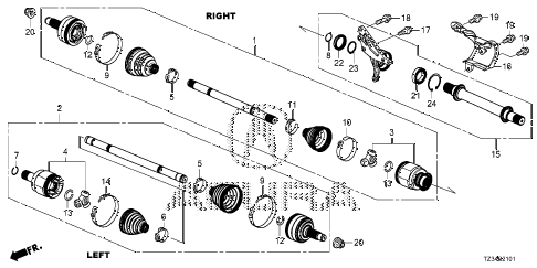 2015 TLX TECH 4 DOOR 9AT DRIVESHAFT - HALF SHAFT (2) diagram