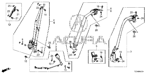 2019 TLX TECH+AA-SPEC,RED 4 DOOR 9AT SEAT BELTS diagram 2019 TLX TECH+AA-SPEC,RED 4 DOOR 9AT SEAT BELTS diagram